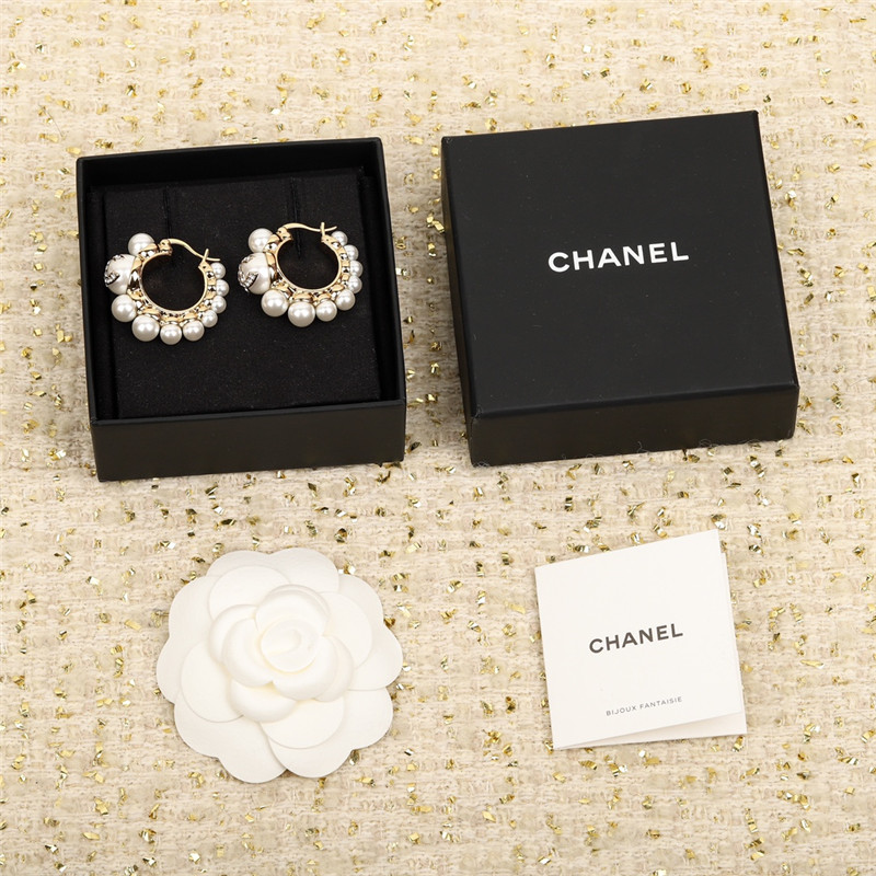 Chanel oval double c earrings