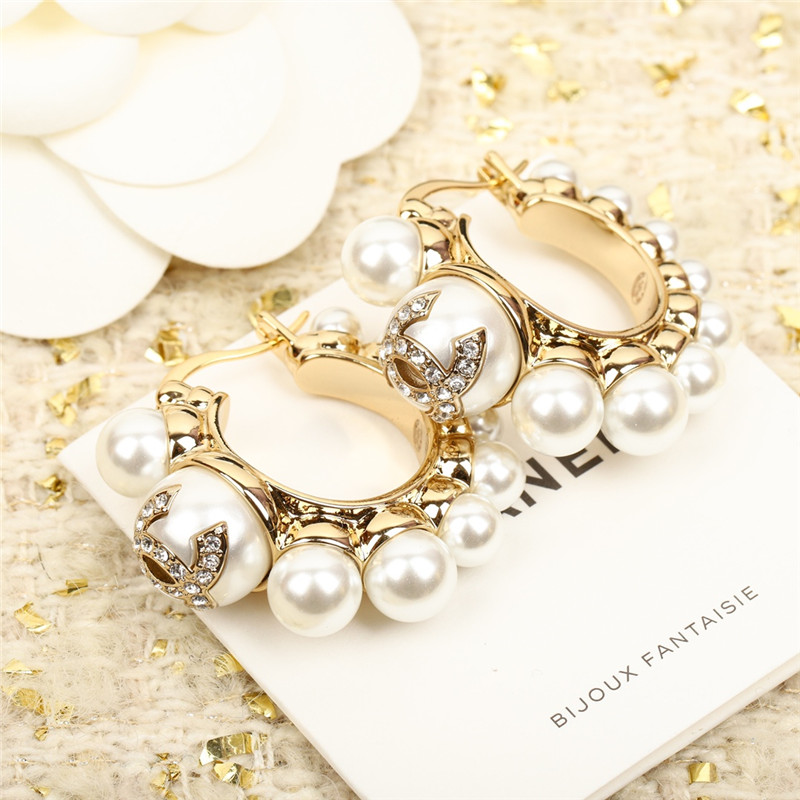 Ch**el oval double c earrings