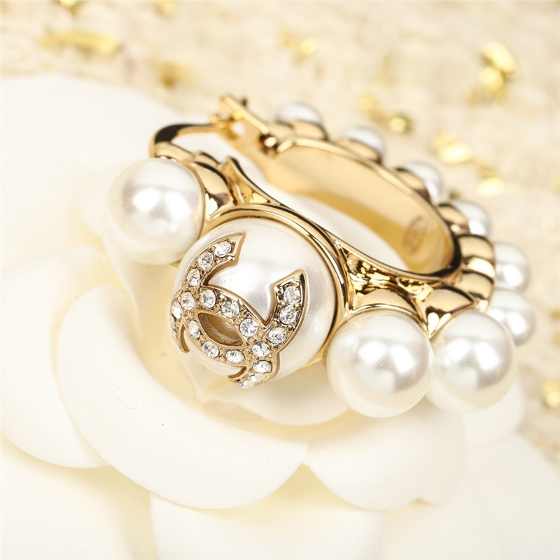 Ch**el oval double c earrings