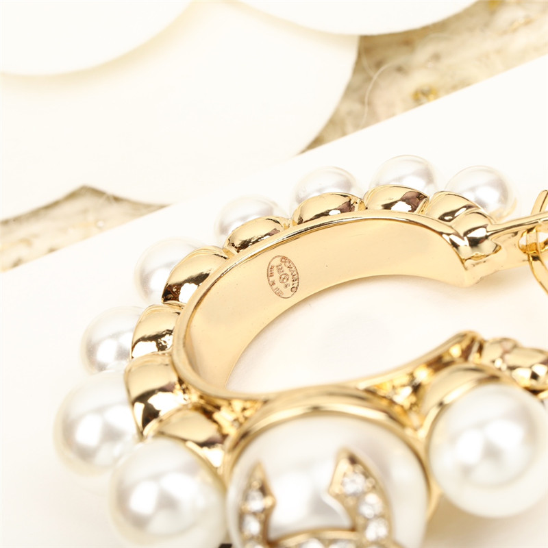 Ch**el oval double c earrings