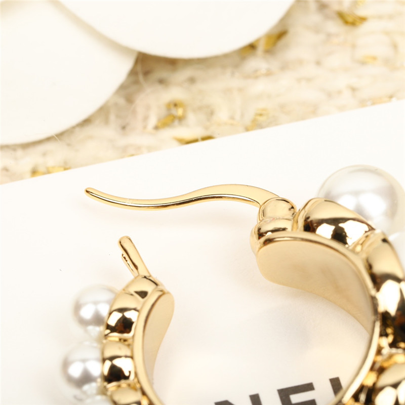 Ch**el oval double c earrings