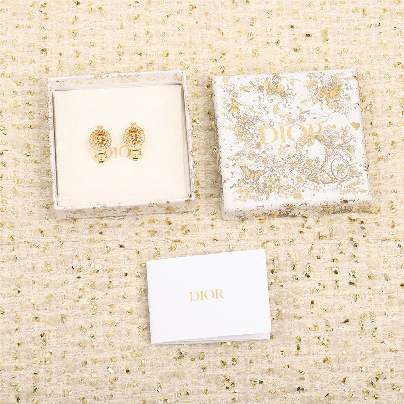 dior oval diamond earrings