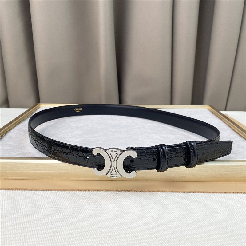 celine crocodile pattern cowhide mid-waist belt