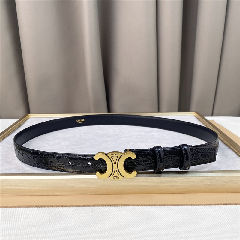 celine crocodile pattern cowhide mid-waist belt