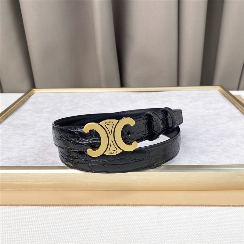 Ce1i*e crocodile pattern cowhide mid-waist belt