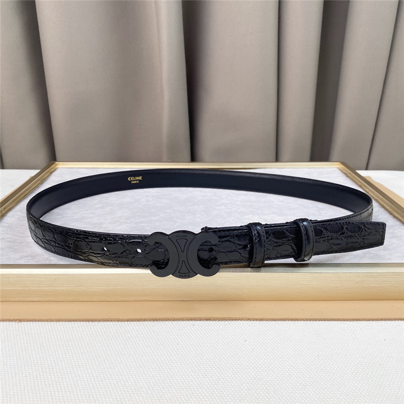 celine crocodile pattern cowhide mid-waist belt
