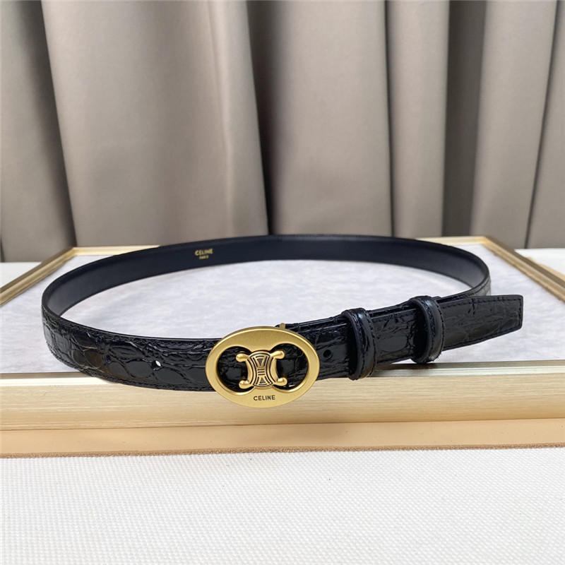 celine crocodile pattern cowhide mid-waist belt