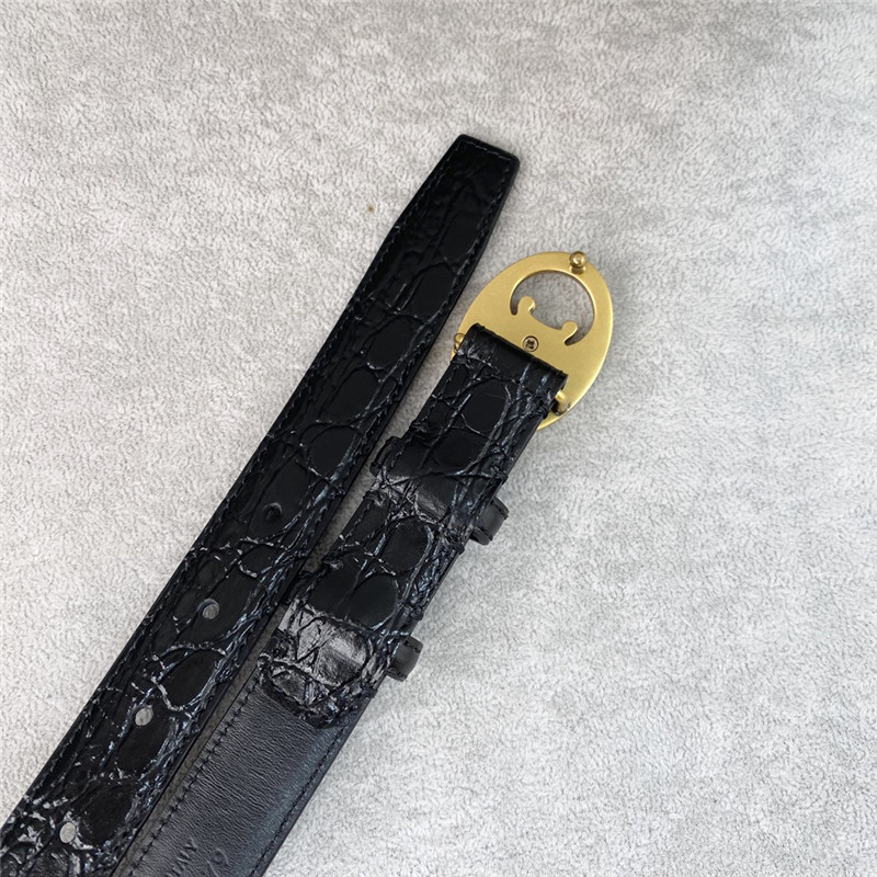 Ce1i*e crocodile pattern cowhide mid-waist belt