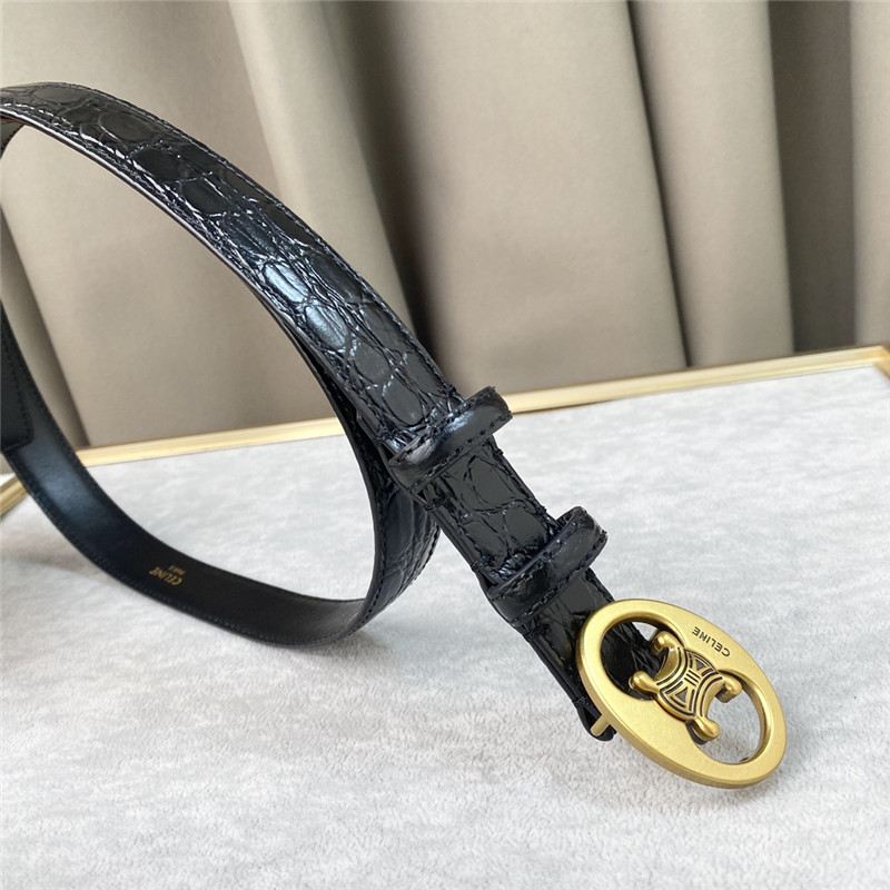 Ce1i*e crocodile pattern cowhide mid-waist belt