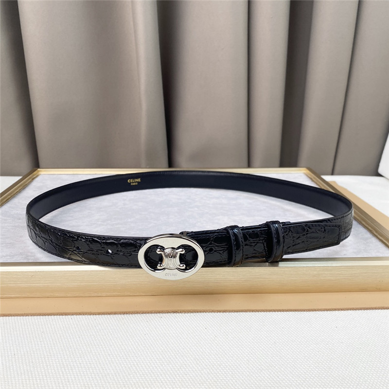 celine crocodile pattern cowhide mid-waist belt