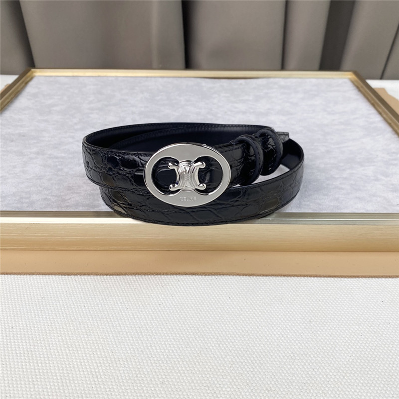 Ce1i*e crocodile pattern cowhide mid-waist belt