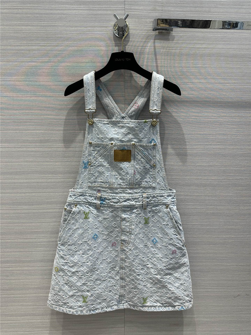 louis vuitton LV denim suspender skirt replica d&g clothing