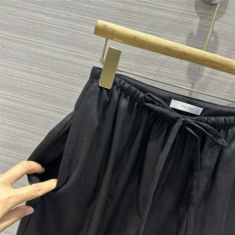 The R0w black wide leg linen trousers