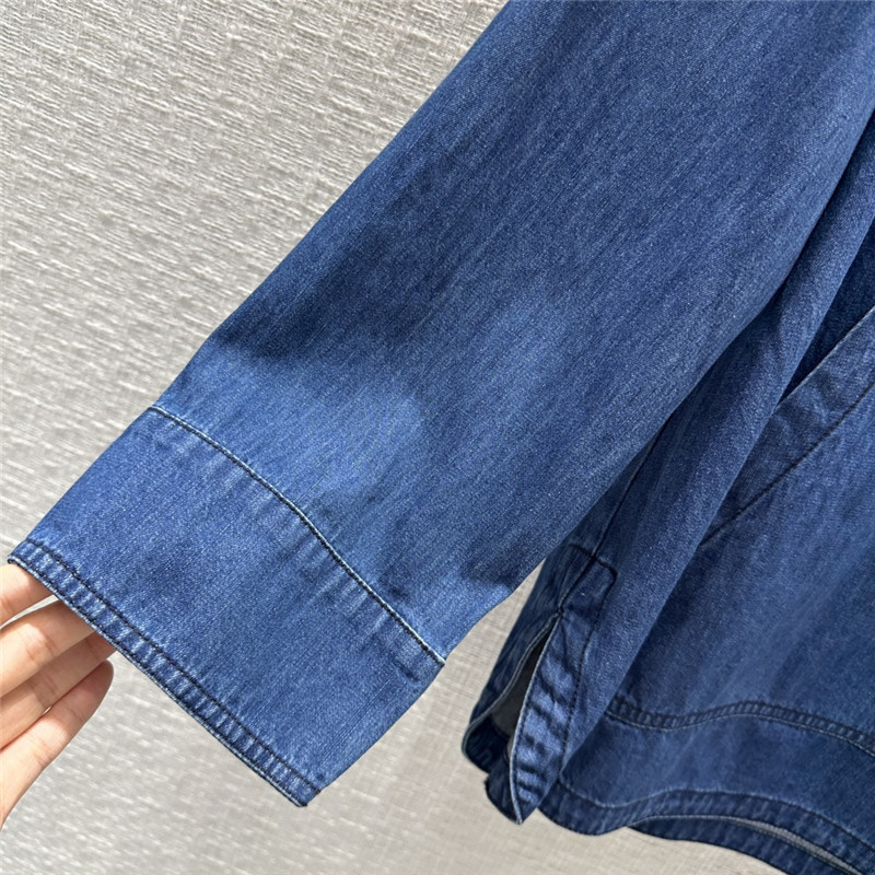 Va1e*ntin0 hooded denim shirt cheap replica designer clothes