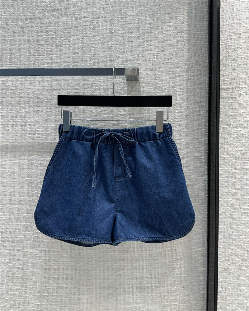 Valentino Blue Garavani Chambray Cotton Shorts