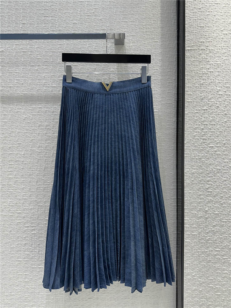 valentino aChanelordion pleated denim skirt replica d&g clothing