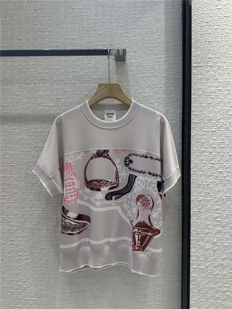Hermes stirrup print top replica clothes