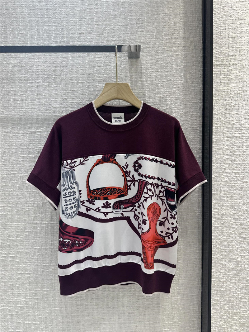 Hermes stirrup print top replica clothes