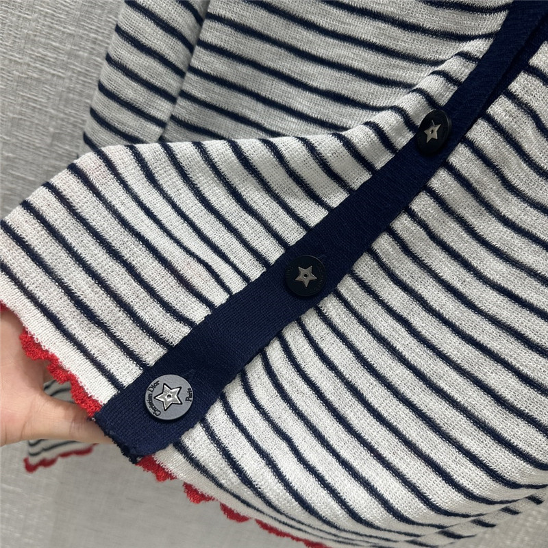 Dior Strip Linen Knitted Cardigan