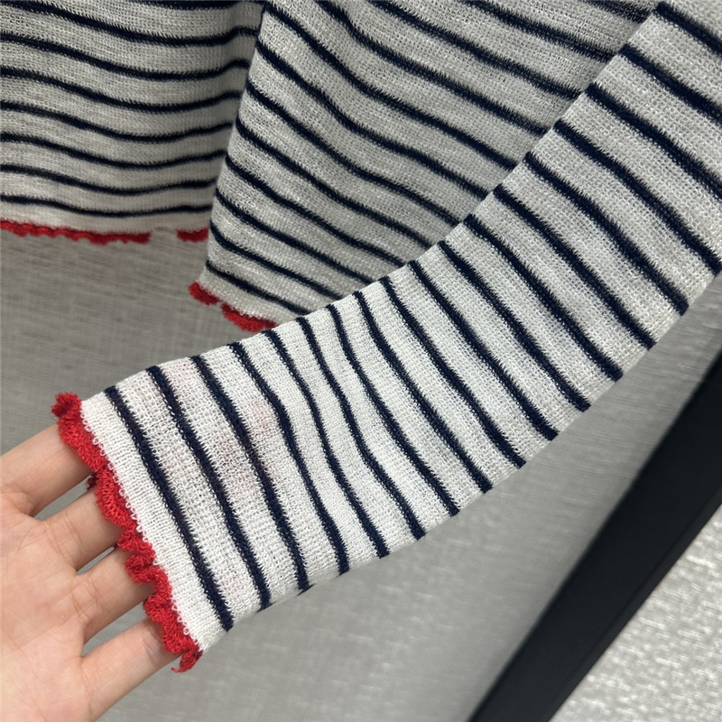 Dior Strip Linen Knitted Cardigan