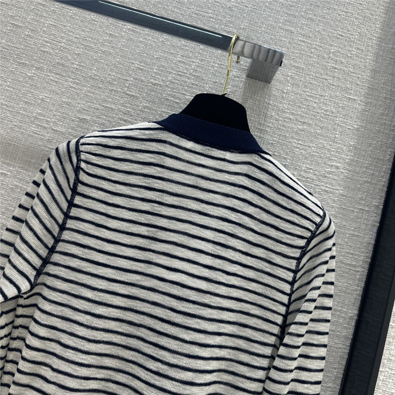 Dior Strip Linen Knitted Cardigan