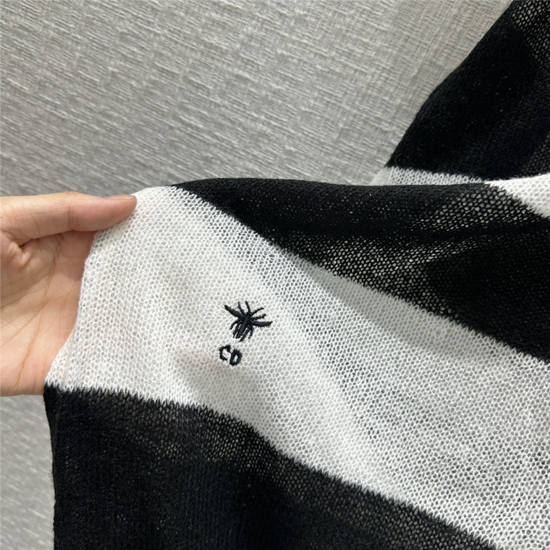 D10r striped irregular short knit dress