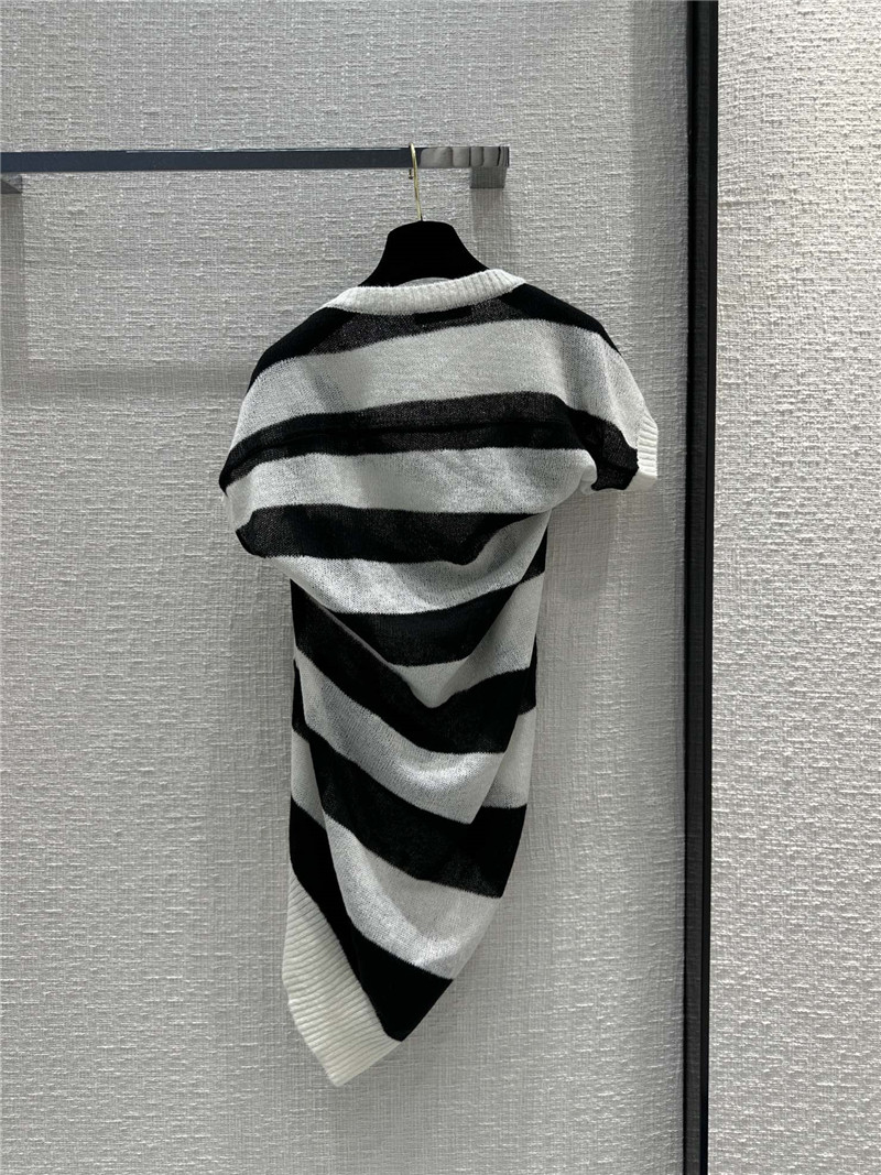 D10r striped irregular short knit dress