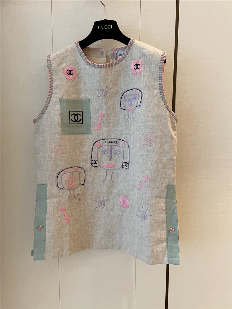 Ch**el new mid length vest replica designer clothes