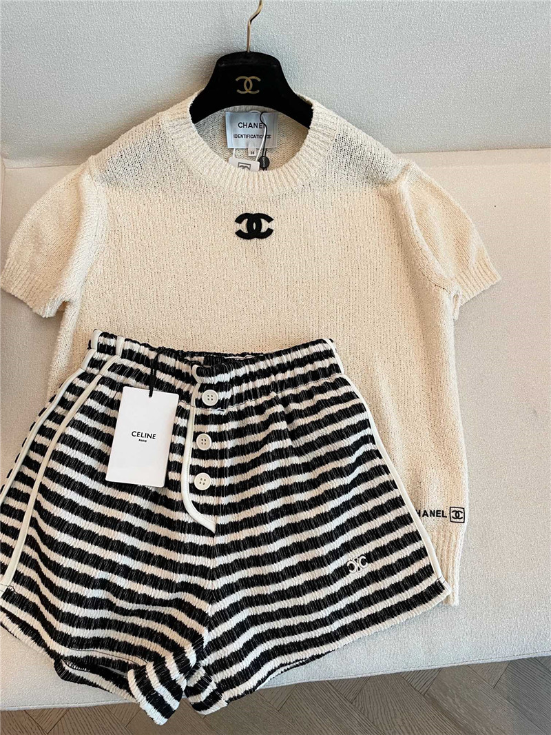 Chanel mid-century short-sleeved cheap designer replica clothes