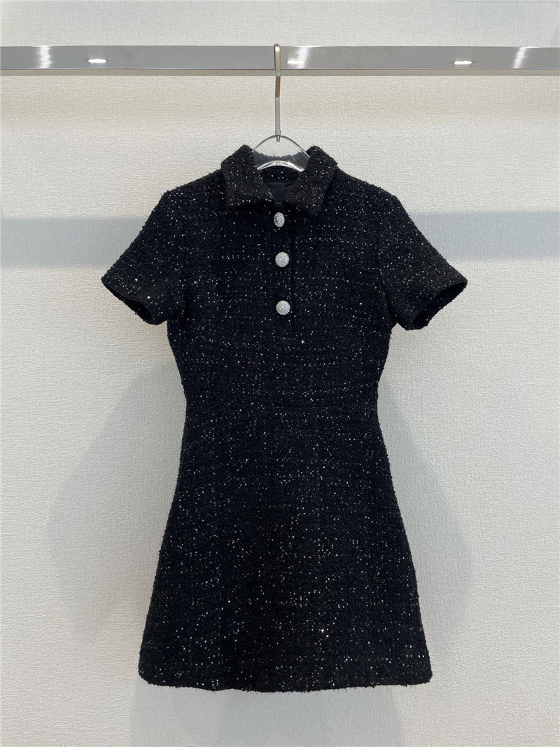 valentino lapel short sleeve dress replica clothes
