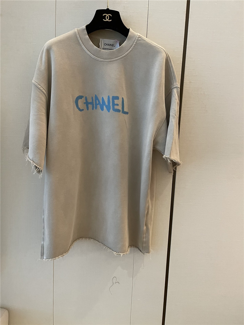 Chanel new letter logo short sleeve replica designer clothes