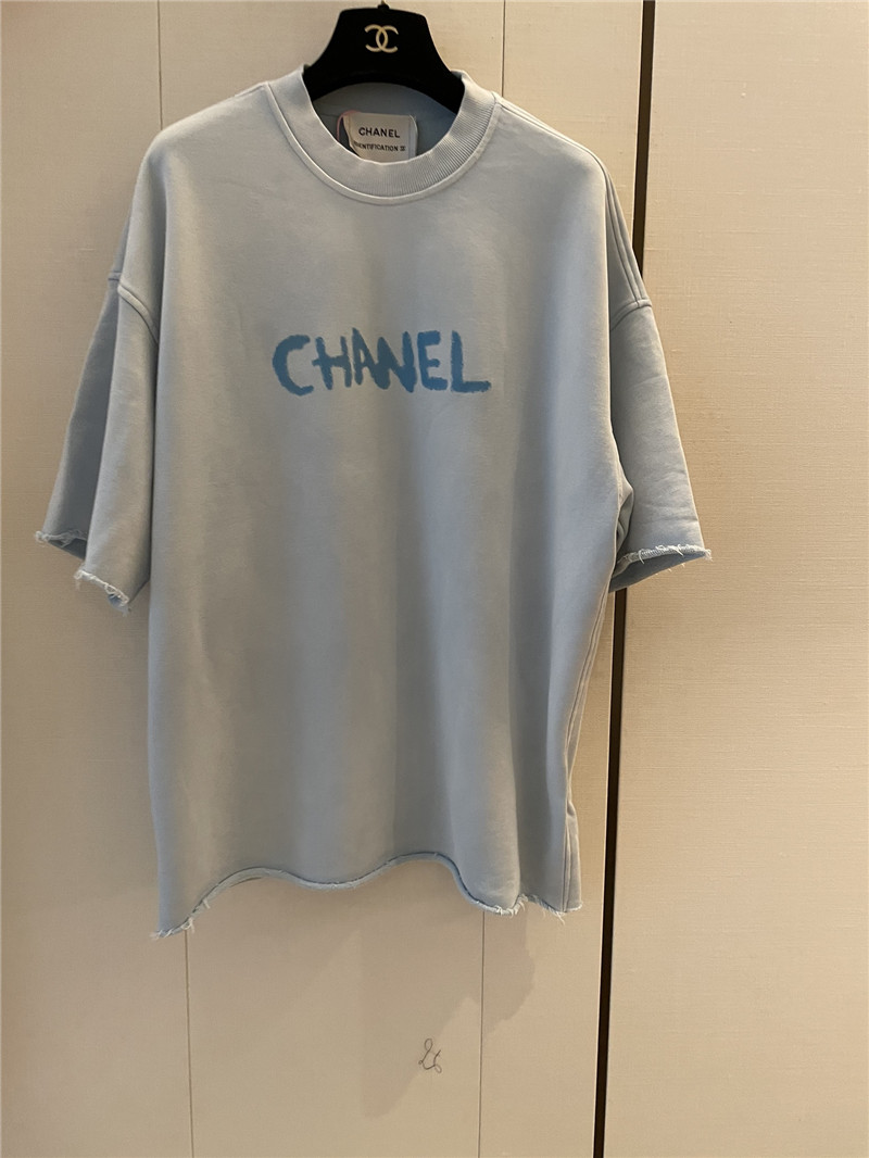 Chanel new letter logo short sleeve replica designer clothes