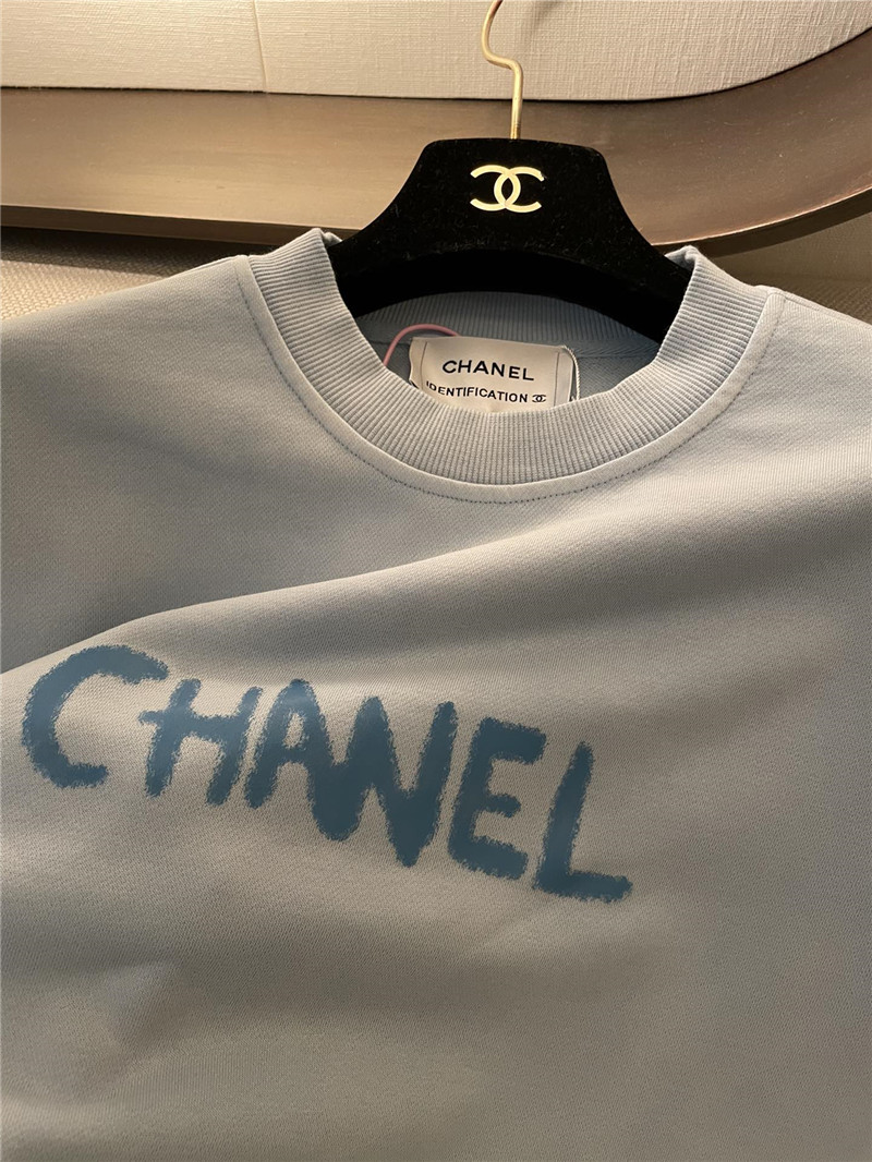 Chanel new letter logo short sleeve replica designer clothes