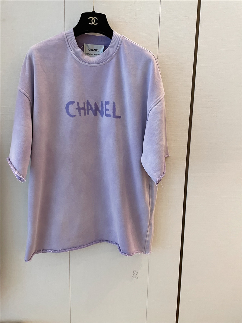 Chanel new letter logo short sleeve replica designer clothes