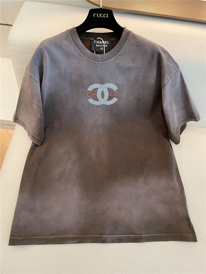 Ch**el distressed distressed short-sleeved replica clothing