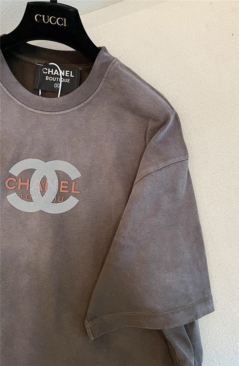 Ch**el distressed distressed short-sleeved replica clothing