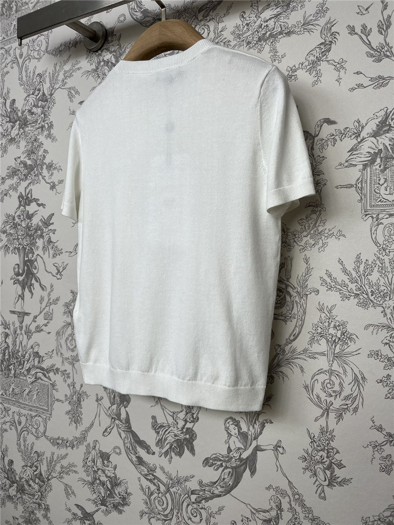 L0ew* pocket embroidered knit t-shirt white