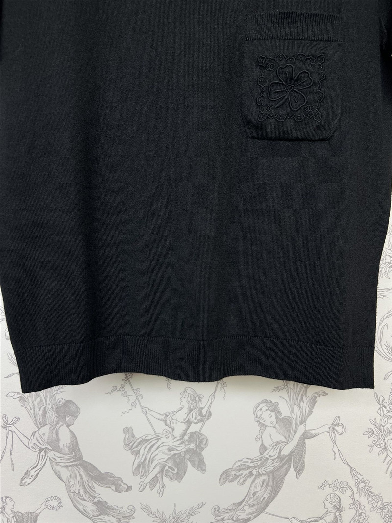 L0ew* pocket embroidered knit t-shirt black