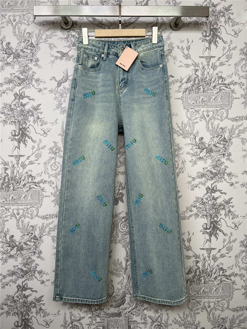 miumiu denim straight pants replica d&g clothing