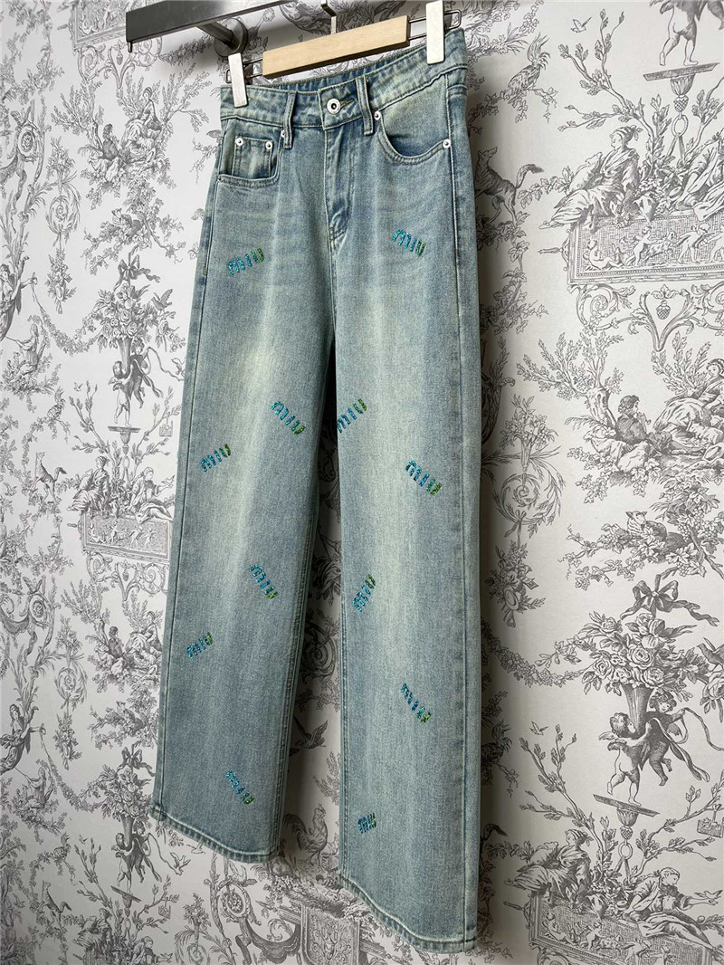 miumiu denim straight pants replica d&g clothing