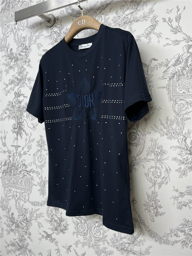 dior lucky star embroidered T-shirt replica d&g clothing