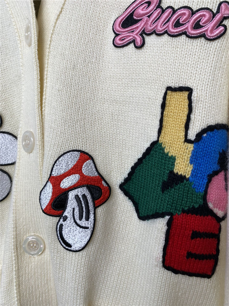 Gvc*1 appliqué jacquard knit cardigan