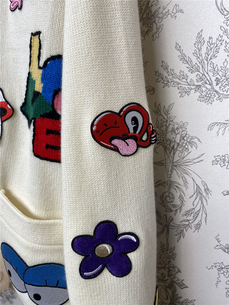 Gvc*1 appliqué jacquard knit cardigan