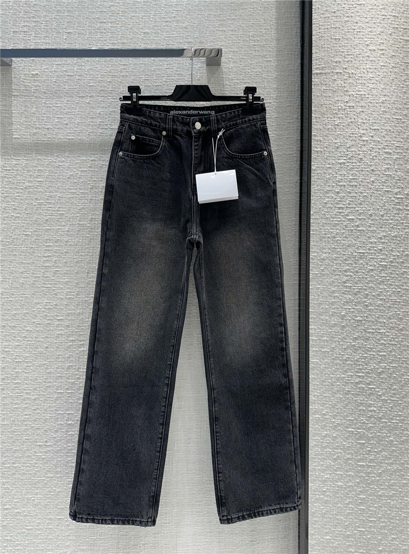 alexander wang embossed letter denim trousers replica clothing