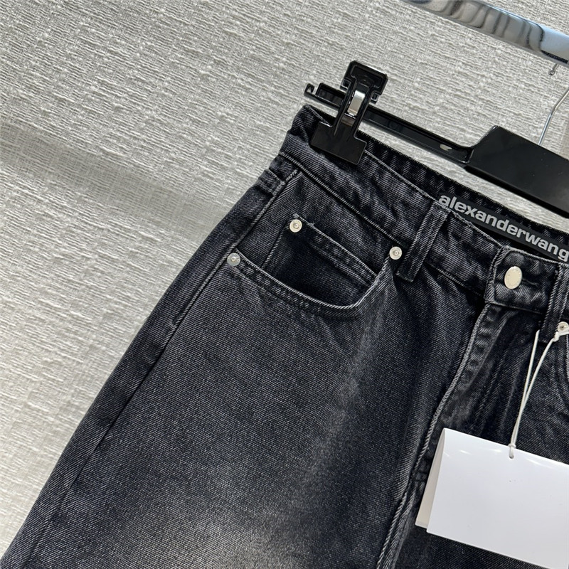 A1exa*der wang embossed letter denim trousers replica clothing