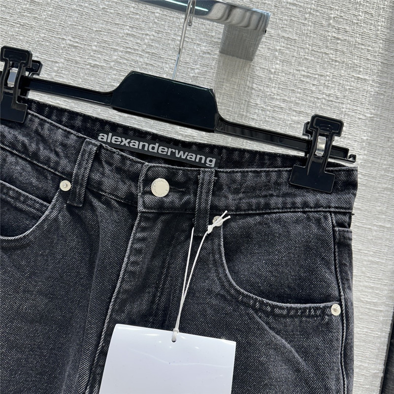 A1exa*der wang embossed letter denim trousers replica clothing