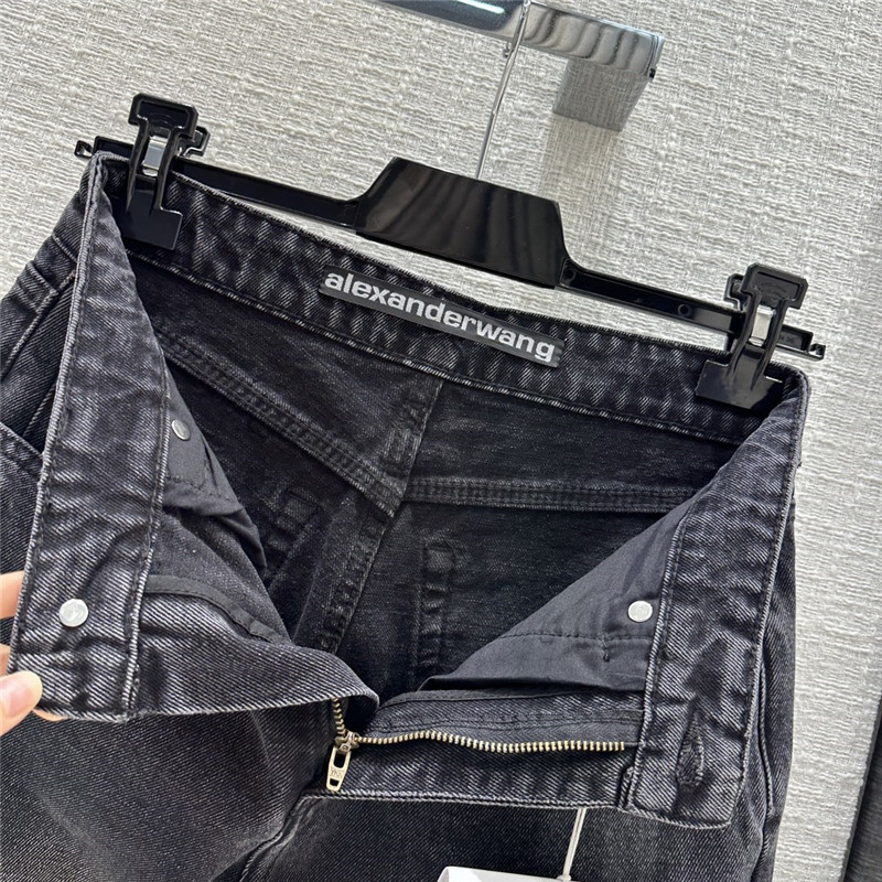 A1exa*der wang embossed letter denim trousers replica clothing