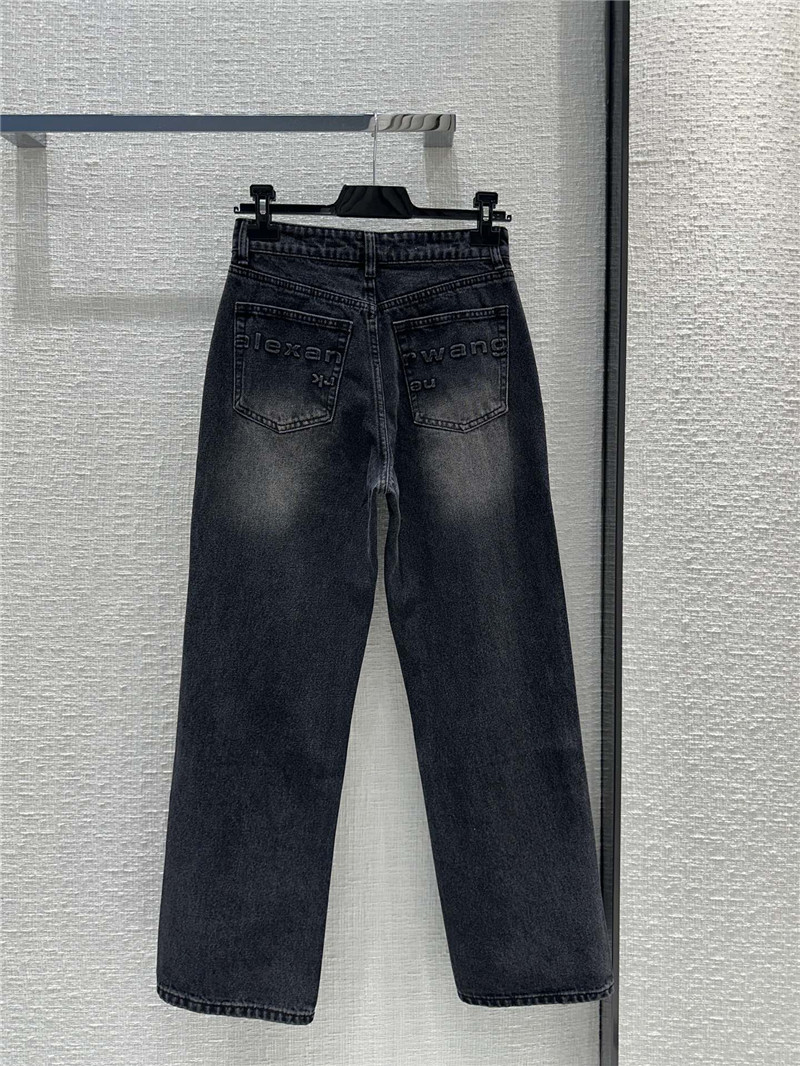 A1exa*der wang embossed letter denim trousers replica clothing