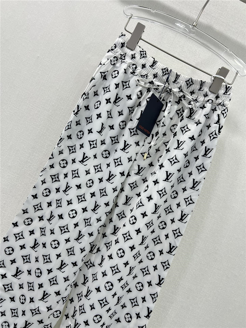 l0vis Vvtt0n lv high waist elastic wide leg pants replica clothes