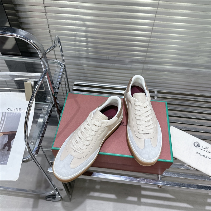 Loro Piana Mixed Leather Low-Top Sneakers